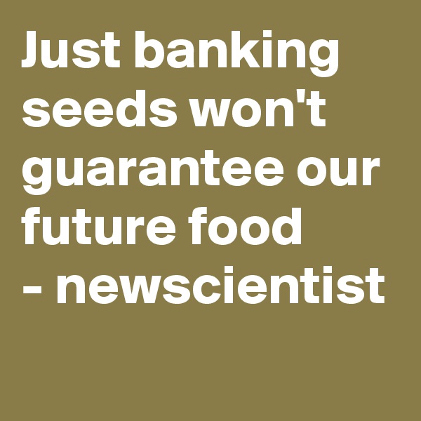 Just banking seeds won't guarantee our future food
- newscientist