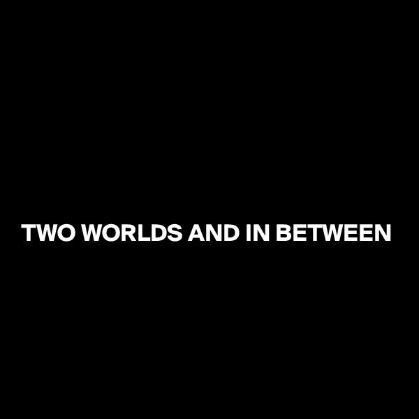 






TWO WORLDS AND IN BETWEEN





 