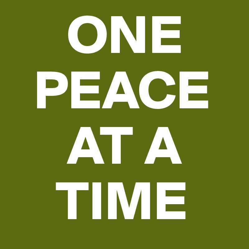      ONE 
  PEACE 
     AT A 
    TIME