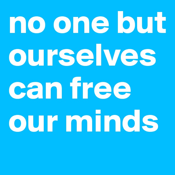 no one but ourselves can free our minds