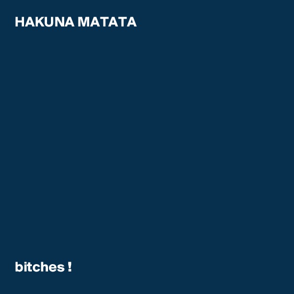 HAKUNA MATATA















bitches !