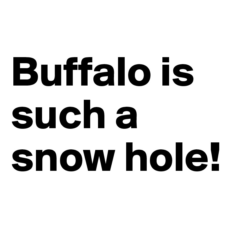 
Buffalo is such a snow hole!