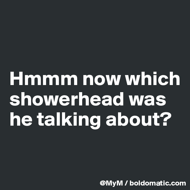 


Hmmm now which showerhead was he talking about?

