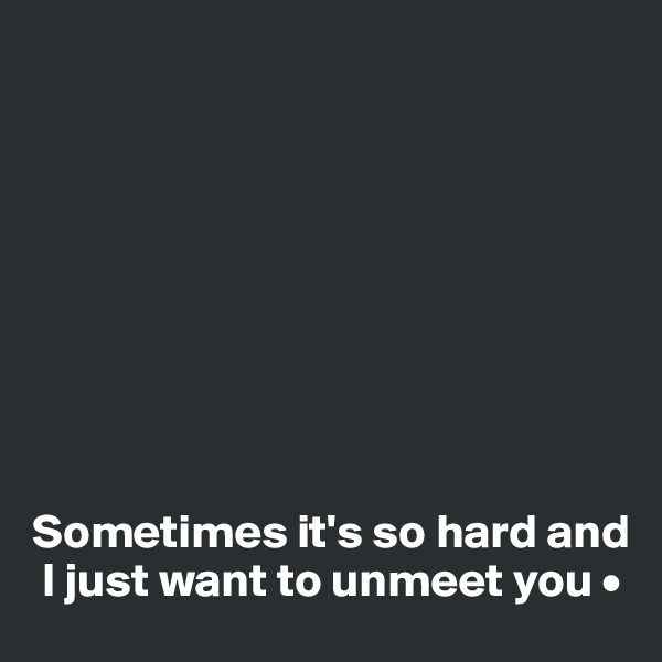 









Sometimes it's so hard and
 I just want to unmeet you •