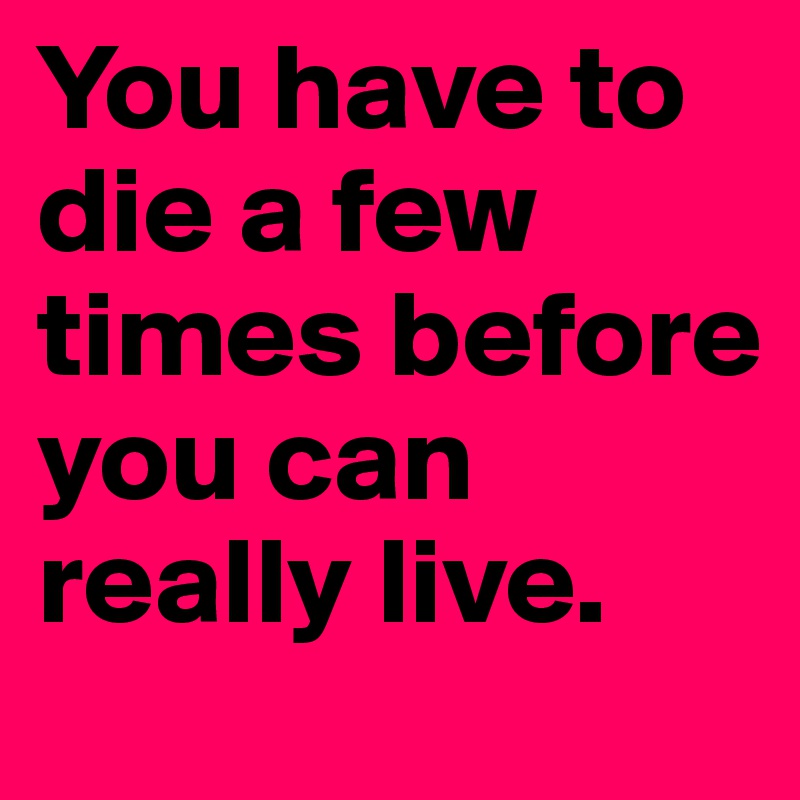 You have to die a few times before you can really live. 