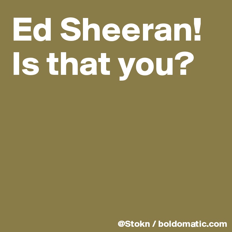 Ed Sheeran! Is that you?



