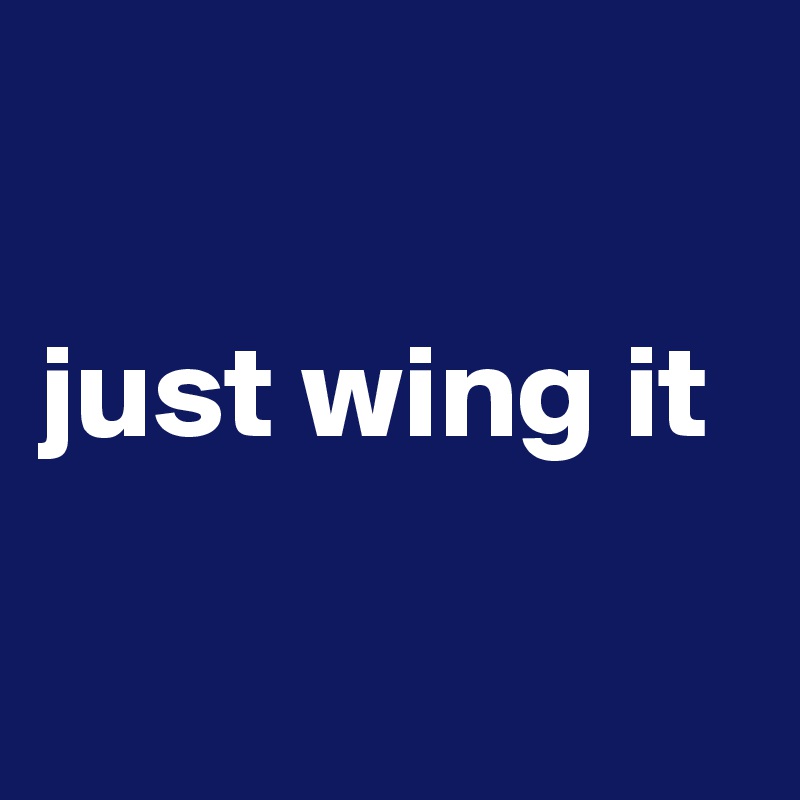 

just wing it


