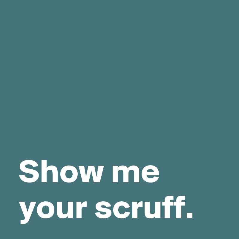 



 Show me
 your scruff.