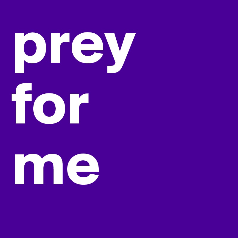prey 
for
me