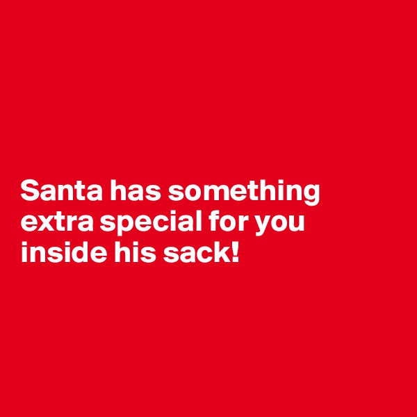 




Santa has something extra special for you inside his sack!



