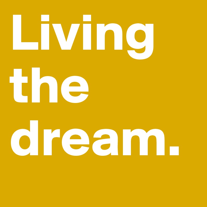 Living the dream.