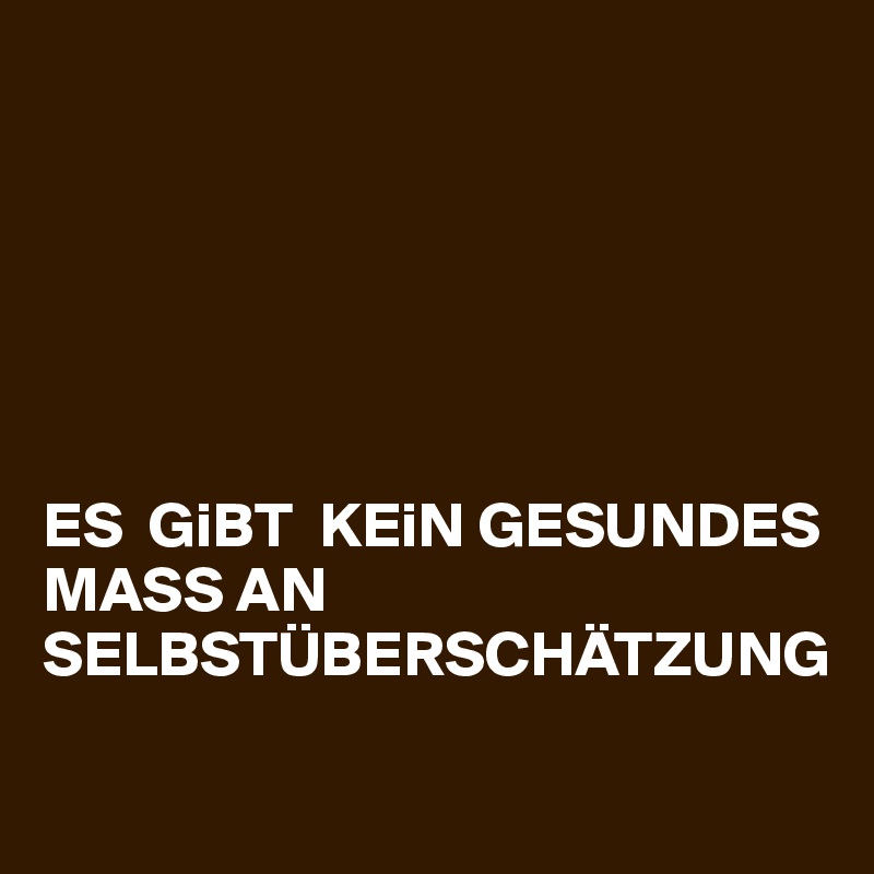 






ES  GiBT  KEiN GESUNDES MASS AN SELBSTÜBERSCHÄTZUNG
