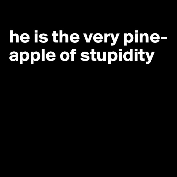 
he is the very pine-apple of stupidity




