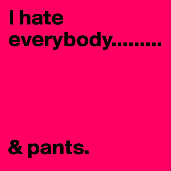 I hate everybody.........


 

& pants.