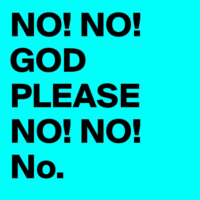 NO! NO! GOD PLEASE NO! NO! No.