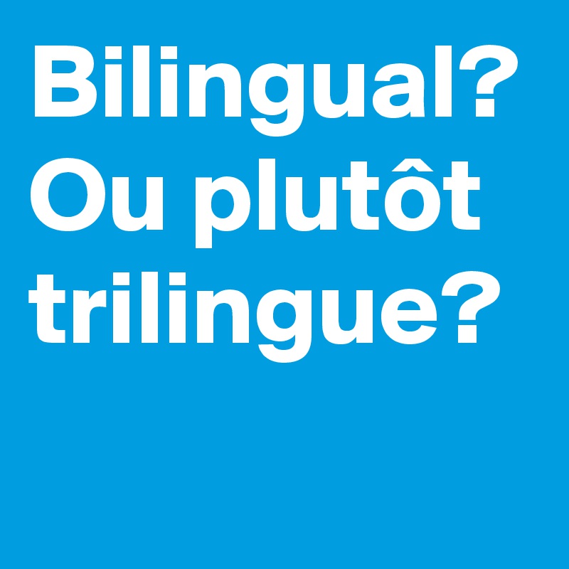 Bilingual?
Ou plutôt trilingue? 
