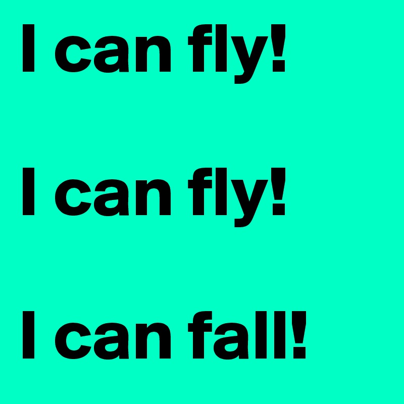 I can fly!

I can fly!

I can fall!