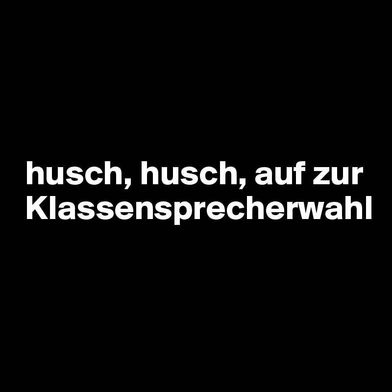 



 husch, husch, auf zur
 Klassensprecherwahl


