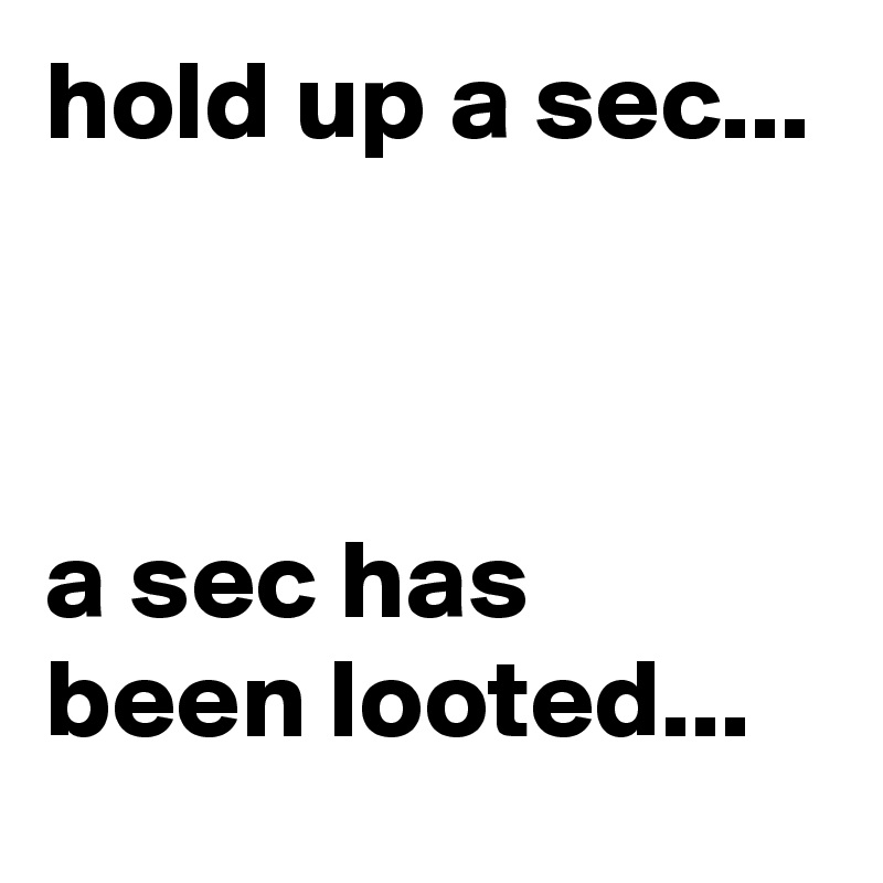 hold up a sec...



a sec has been looted...