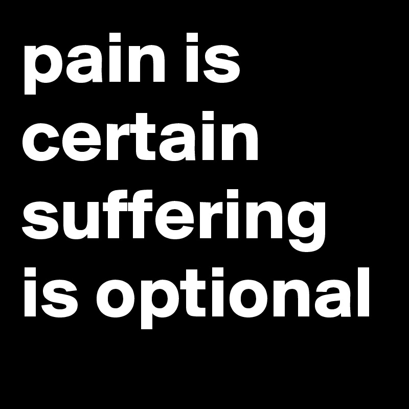 pain is certain suffering is optional 