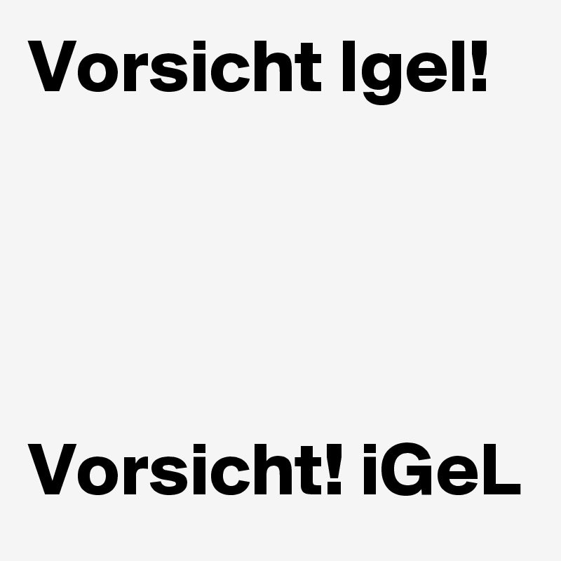 Vorsicht Igel!




Vorsicht! iGeL