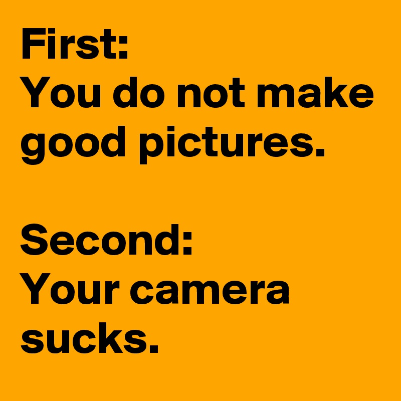 First:
You do not make good pictures.

Second:
Your camera sucks.