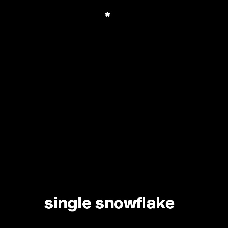                            *










          single snowflake