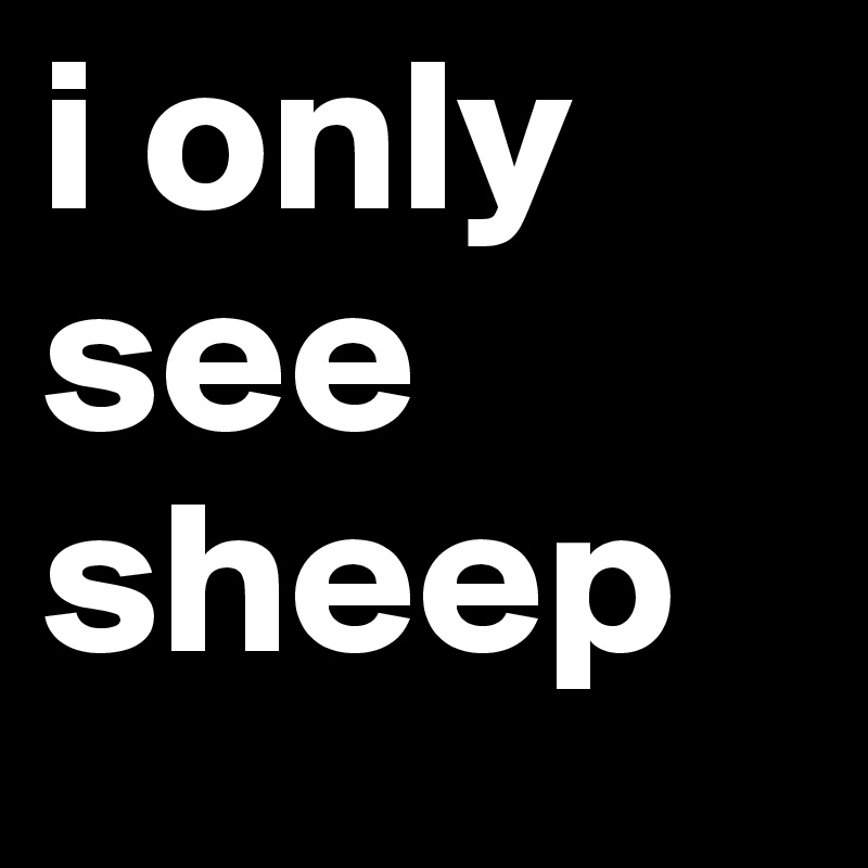 i only see sheep