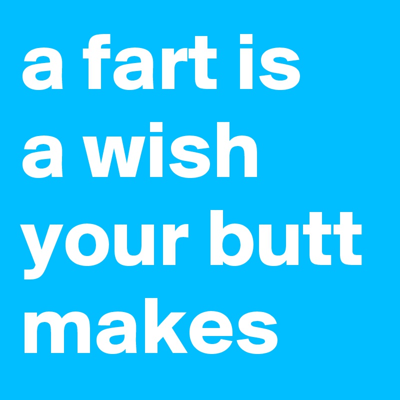 a fart is a wish your butt makes