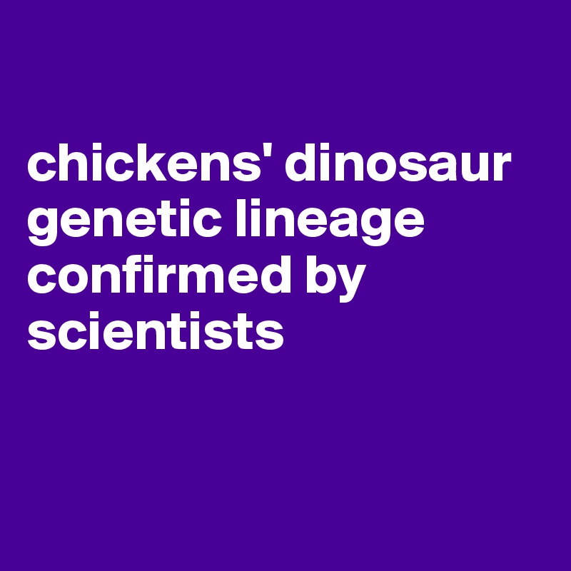 

chickens' dinosaur genetic lineage confirmed by scientists


