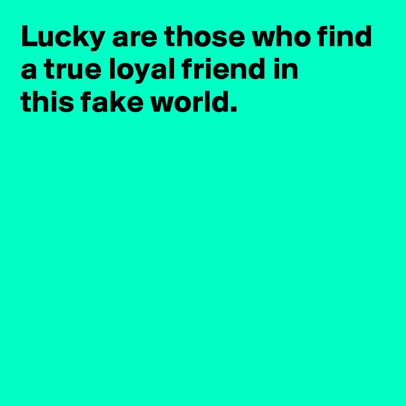 Lucky are those who find a true loyal friend in 
this fake world.







