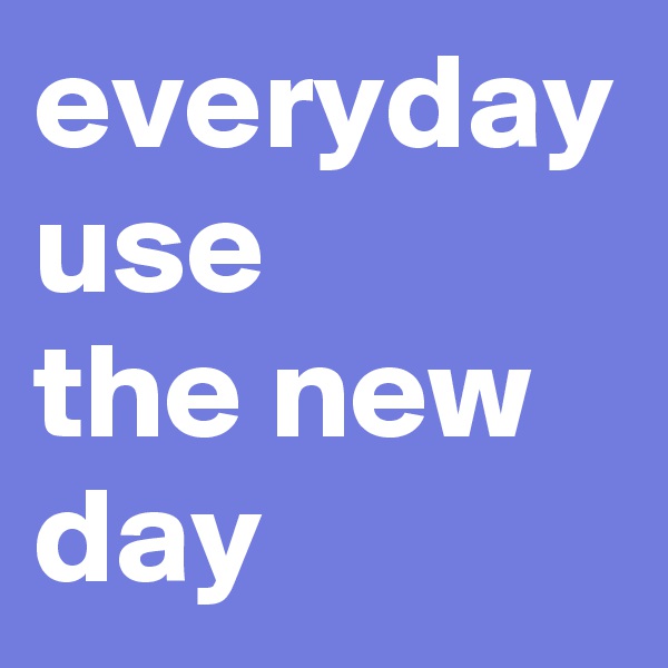 everyday
use
the new day