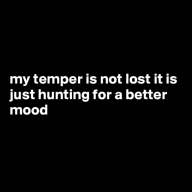 



my temper is not lost it is just hunting for a better mood



