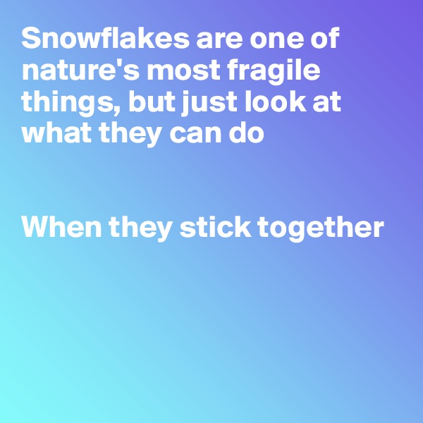 Snowflakes are one of nature's most fragile things, but just look at what they can do


When they stick together




