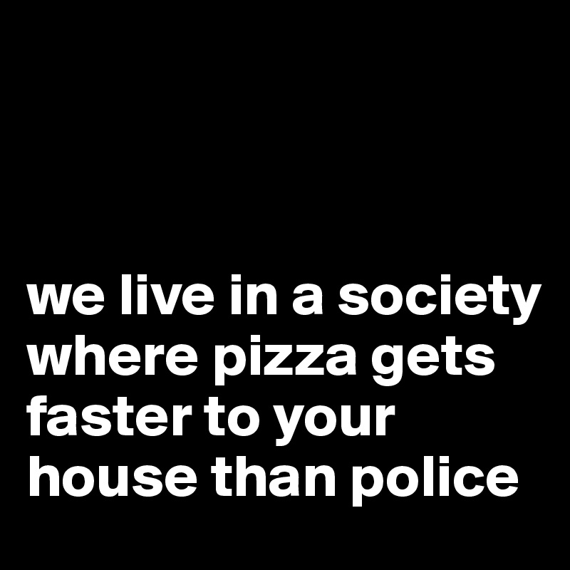 



we live in a society where pizza gets faster to your house than police