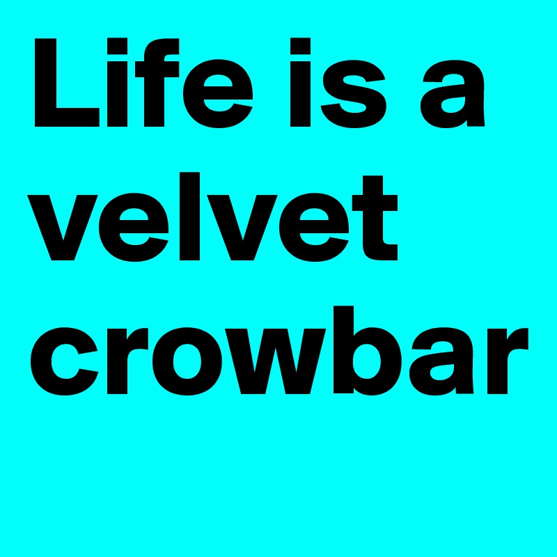 Life is a velvet crowbar