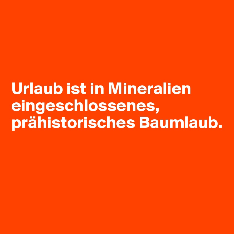 



Urlaub ist in Mineralien eingeschlossenes, prähistorisches Baumlaub. 




