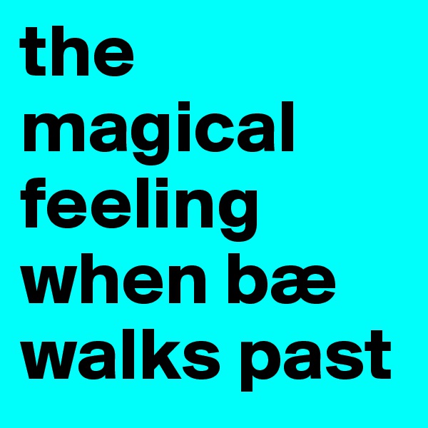 the magical feeling when bæ walks past