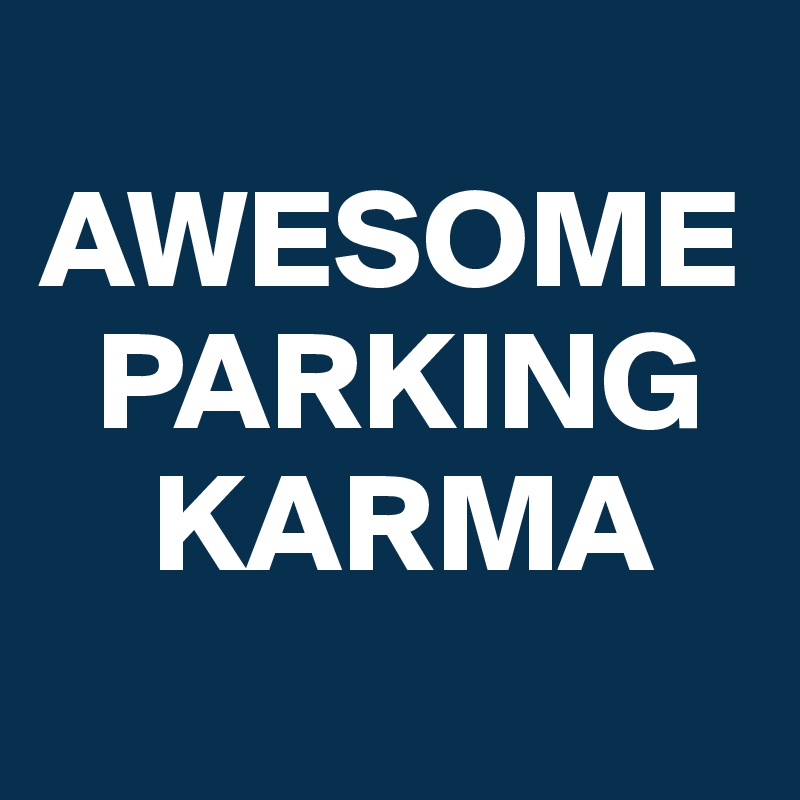 
AWESOME
  PARKING
    KARMA
