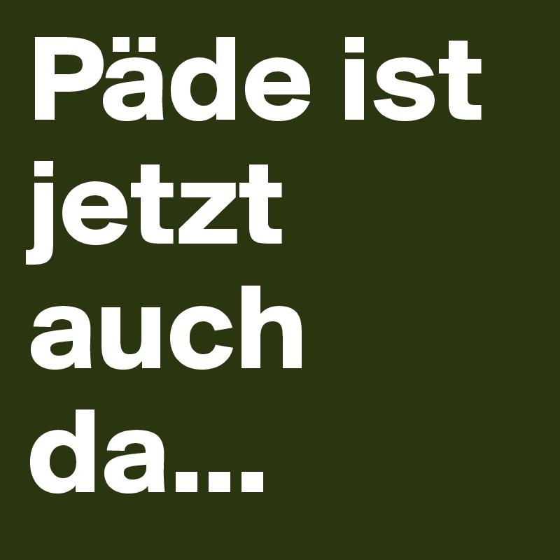 Päde ist jetzt auch da...