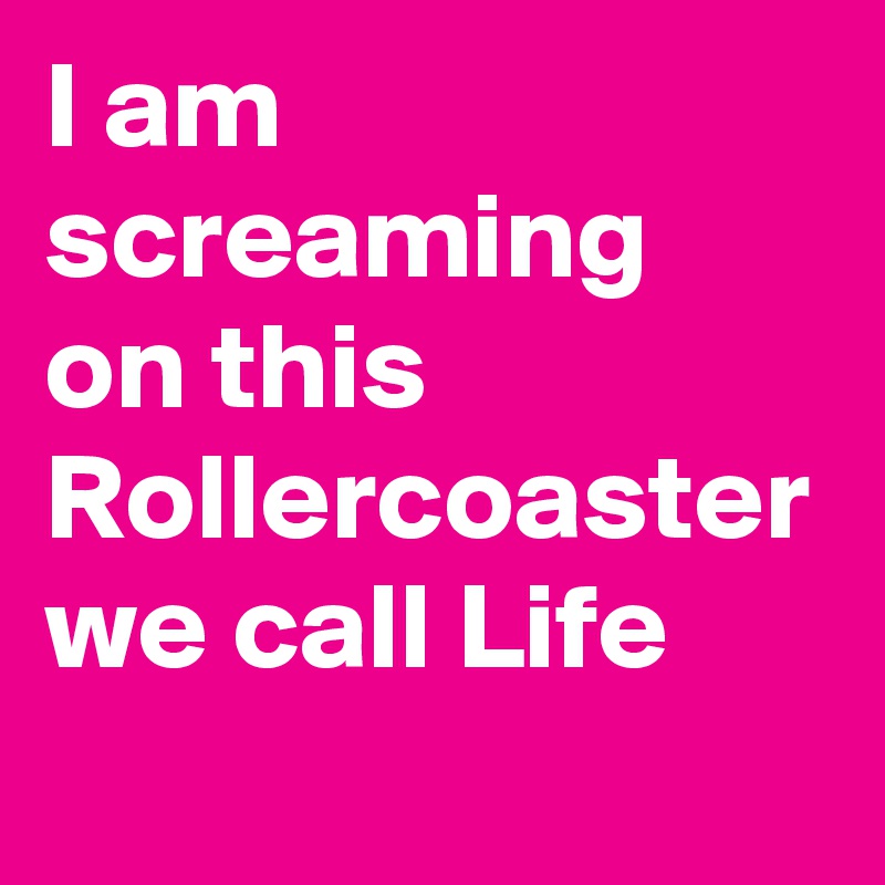 I am screaming on this Rollercoaster we call Life 