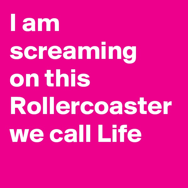 I am screaming on this Rollercoaster we call Life 