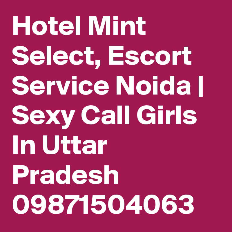 Hotel Mint Select, Escort Service Noida | Sexy Call Girls In Uttar Pradesh
09871504063