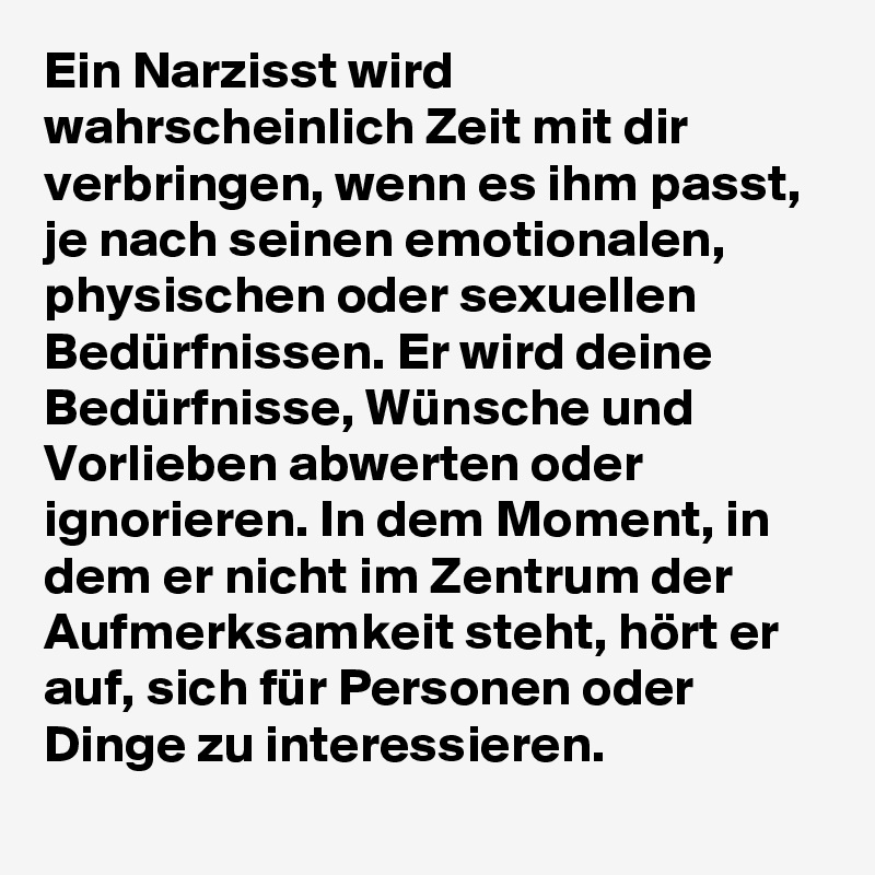 Ignorieren narzissten Wie man