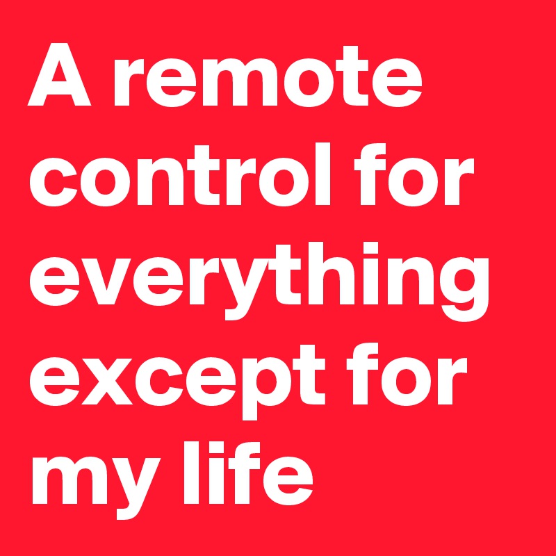 A remote control for everything except for my life