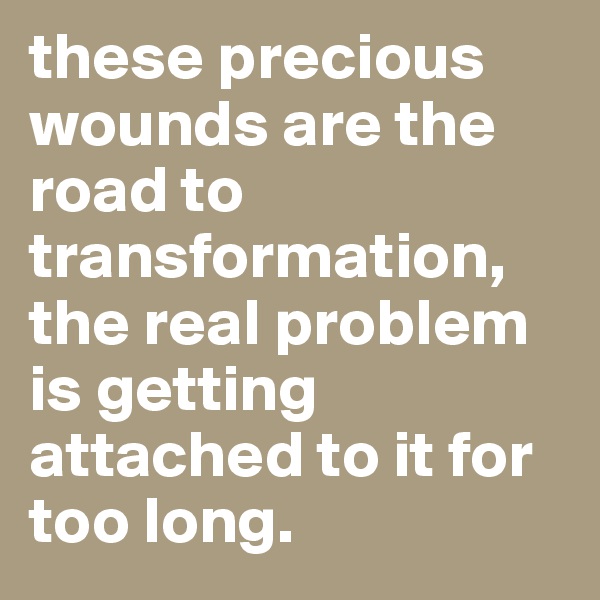 these precious wounds are the road to transformation, the real problem is getting attached to it for too long. 