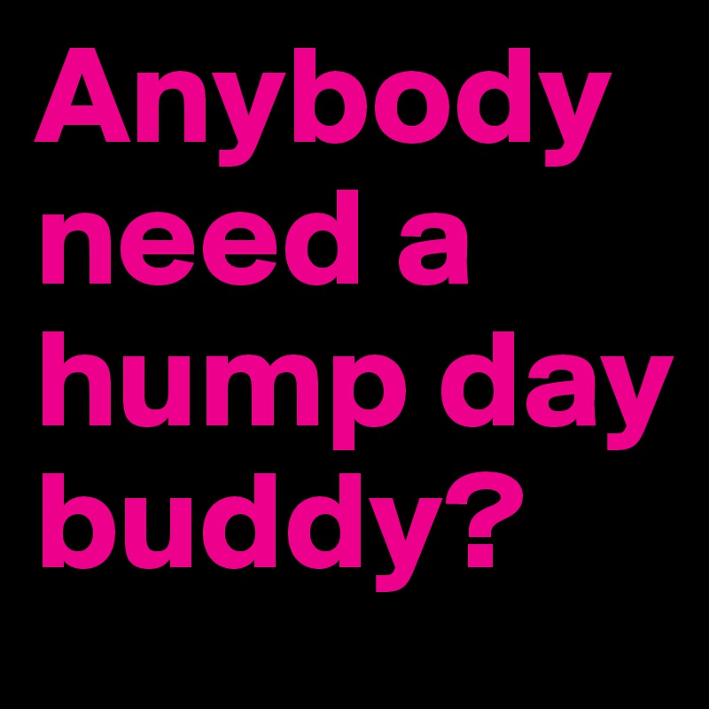 Anybody need a hump day buddy? 
