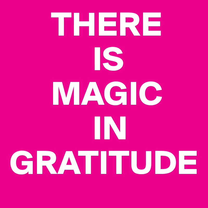       THERE 
            IS 
      MAGIC 
            IN GRATITUDE
