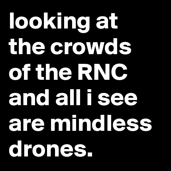 looking at the crowds of the RNC and all i see are mindless drones.