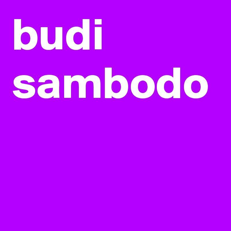 budi sambodo